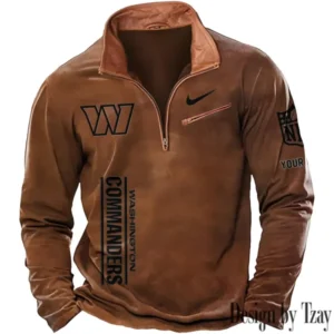 Washington Commanders New Long Sleeve Quarter Zip Sweatshirt Casual Daily Streetwear AMCCLG000096