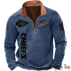 Kansas City Chiefs New Long Sleeve Quarter Zip Sweatshirt Casual Daily Streetwear AMCCLG000063