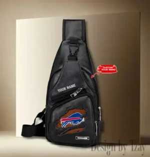 Buffalo Bills Personalized Men Leather Sling Bag Custom Gift For Dad AMCACS000100