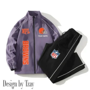 Cleveland Browns New Style 2025 Versatile Sports Set Jacket And Pants AMCCLG000181