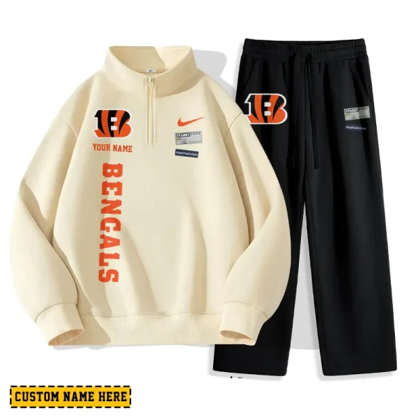Cincinnati Bengals Custom Limited Edition Men Quarter Zip Sweatshirt and Pants AMCCLG000141
