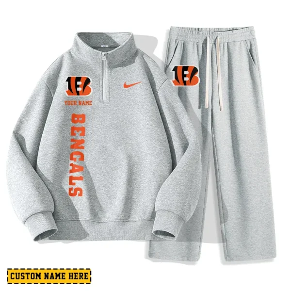 Cincinnati Bengals Custom Limited Edition Men Quarter Zip Sweatshirt and Pants AMCCLG000141 - Image 2