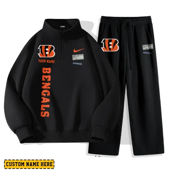 Cincinnati Bengals Custom Limited Edition Men Quarter Zip Sweatshirt and Pants AMCCLG000141 - Image 3