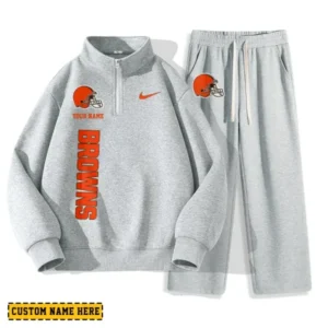 Cleveland Browns Custom Limited Edition Men Quarter Zip Sweatshirt and Pants AMCCLG000132