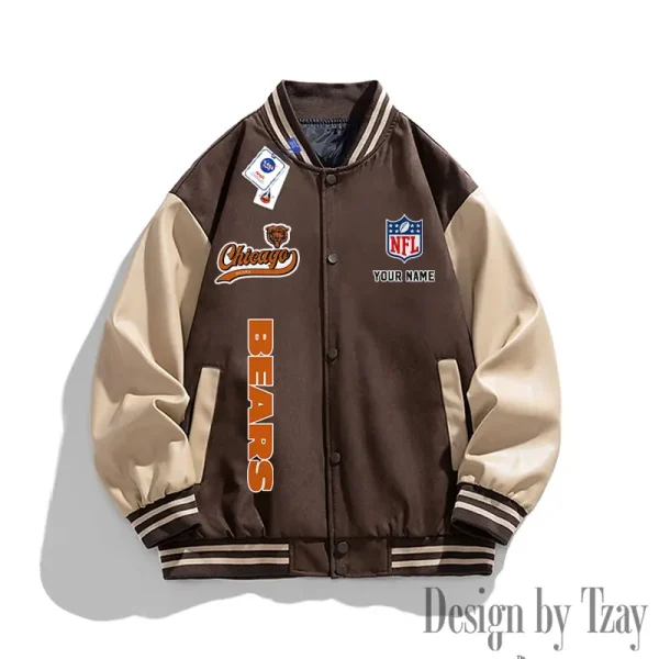Chicago Bears New 2025 Men Leather Varsity Jacket AMCCLG000098