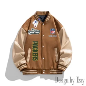 Green Bay Packers New 2025 Men Leather Varsity Jacket AMCCLG000112