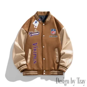 Minnesota Vikings New 2025 Men Leather Varsity Jacket AMCCLG000114