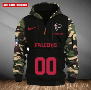Atlanta Falcons Customized Men Camouflage Pullover Hoodie AMCCLG000259