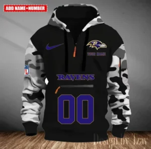 Baltimore Ravens Customized Men Camouflage Pullover Hoodie AMCCLG000261