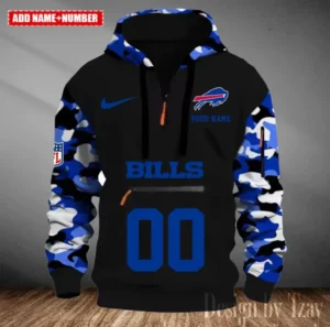 Buffalo Bills Customized Men Camouflage Pullover Hoodie AMCCLG000263