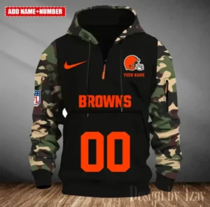 Cleveland Browns Customized Men Camouflage Pullover Hoodie AMCCLG000271
