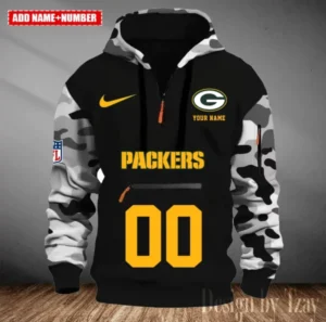Green Bay Packers Customized Men Camouflage Pullover Hoodie AMCCLG000279