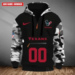 Houston Texans Customized Men Camouflage Pullover Hoodie AMCCLG000280