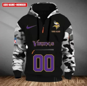 Minnesota Vikings Customized Men Camouflage Pullover Hoodie AMCCLG000296