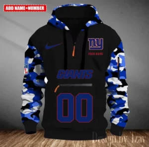 New York Giants Customized Men Camouflage Pullover Hoodie AMCCLG000302