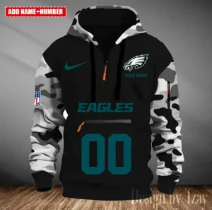 Philadelphia Eagles Customized Men Camouflage Pullover Hoodie AMCCLG000306