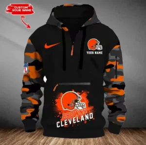 Cleveland Browns Customized Men Camouflage Pullover Hoodie AMCCLG000272