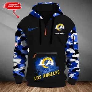 Los Angeles Rams Customized Men Camouflage Pullover Hoodie AMCCLG000293