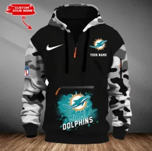 Miami Dolphins Customized Men Camouflage Pullover Hoodie AMCCLG000295