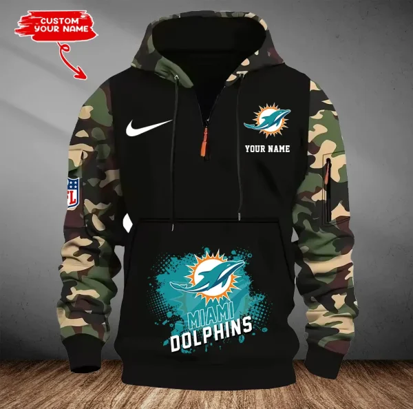 Miami Dolphins Customized Men Camouflage Pullover Hoodie AMCCLG000295 - Image 2