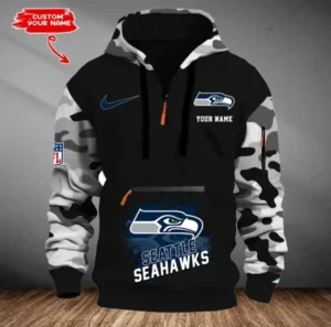 Seattle Seahawks Customized Men Camouflage Pullover Hoodie AMCCLG000313