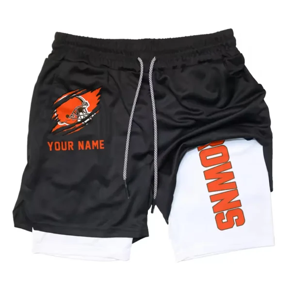Cleveland Browns Men Outdoor Casual Training Sports Shorts 2-in-1 Double-Layer Shorts AMCCLG000432 - Image 2