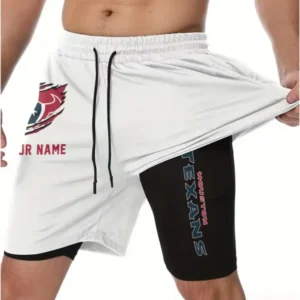 Houston Texans Men Outdoor Casual Training Sports Shorts 2-in-1 Double-Layer Shorts AMCCLG000436