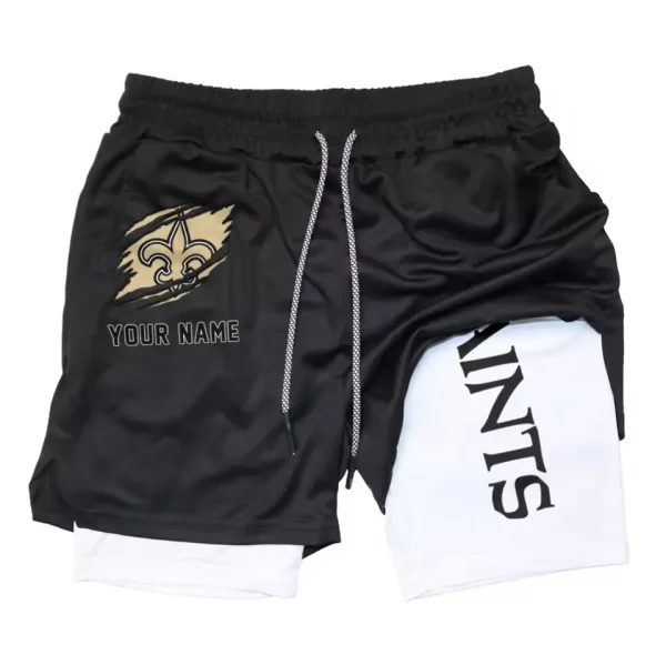 New Orleans Saints Men Outdoor Casual Training Sports Shorts 2-in-1 Double-Layer Shorts AMCCLG000446 - Image 5