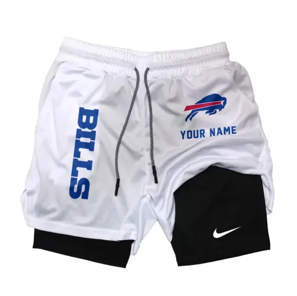 Buffalo Bills Men Outdoor Casual Training Sports Shorts 2-in-1 Double-Layer Shorts AMCCLG000459