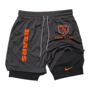 Chicago Bears Men Outdoor Casual Training Sports Shorts 2-in-1 Double-Layer Shorts AMCCLG000461