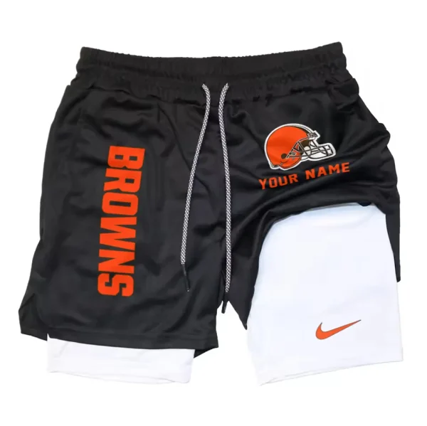Cleveland Browns Men Outdoor Casual Training Sports Shorts 2-in-1 Double-Layer Shorts AMCCLG000463 - Image 2