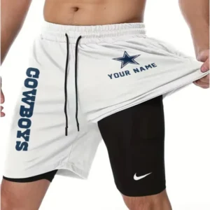 Dallas Cowboys Men Outdoor Casual Training Sports Shorts 2-in-1 Double-Layer Shorts AMCCLG000464