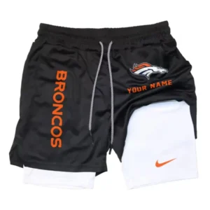 Denver Broncos Men Outdoor Casual Training Sports Shorts 2-in-1 Double-Layer Shorts AMCCLG000465