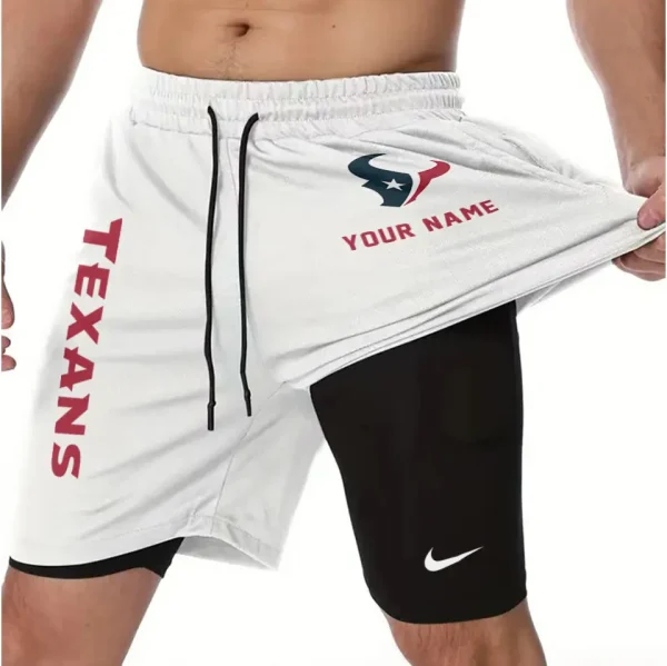 Houston Texans Men Outdoor Casual Training Sports Shorts 2-in-1 Double-Layer Shorts AMCCLG000468