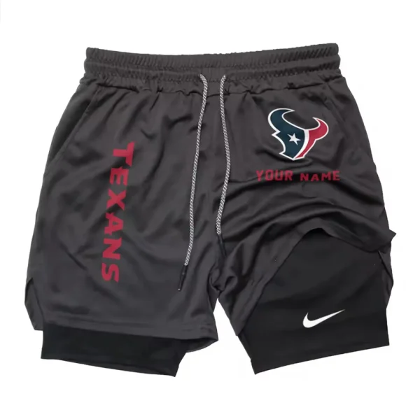 Houston Texans Men Outdoor Casual Training Sports Shorts 2-in-1 Double-Layer Shorts AMCCLG000468 - Image 2