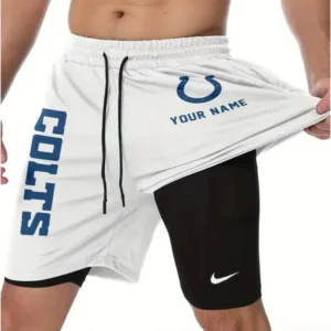Indianapolis Colts Men Outdoor Casual Training Sports Shorts 2-in-1 Double-Layer Shorts AMCCLG000469