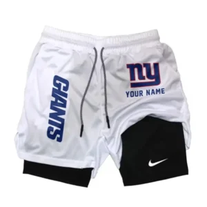 New York Giants Men Outdoor Casual Training Sports Shorts 2-in-1 Double-Layer Shorts AMCCLG000479