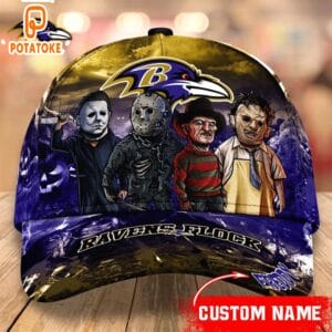 Baltimore Ravens Personalized Trending Cap Mixed Horror Movie Characters AMCACS000214