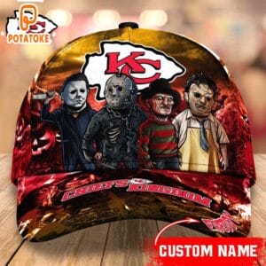 Kansas City Chiefs Personalized Trending Cap Mixed Horror Movie Characters AMCACS000240