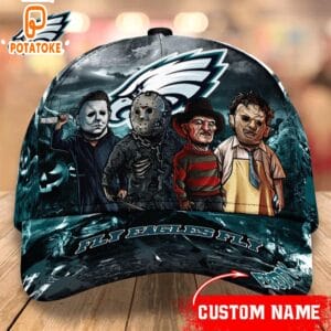 Philadelphia Eagles Personalized Trending Cap Mixed Horror Movie Characters AMCACS000260