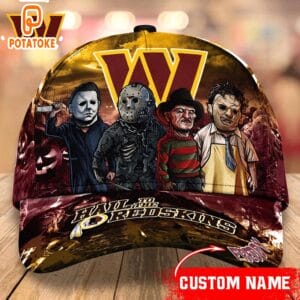 Washington Commanders Personalized Trending Cap Mixed Horror Movie Characters AMCACS000271