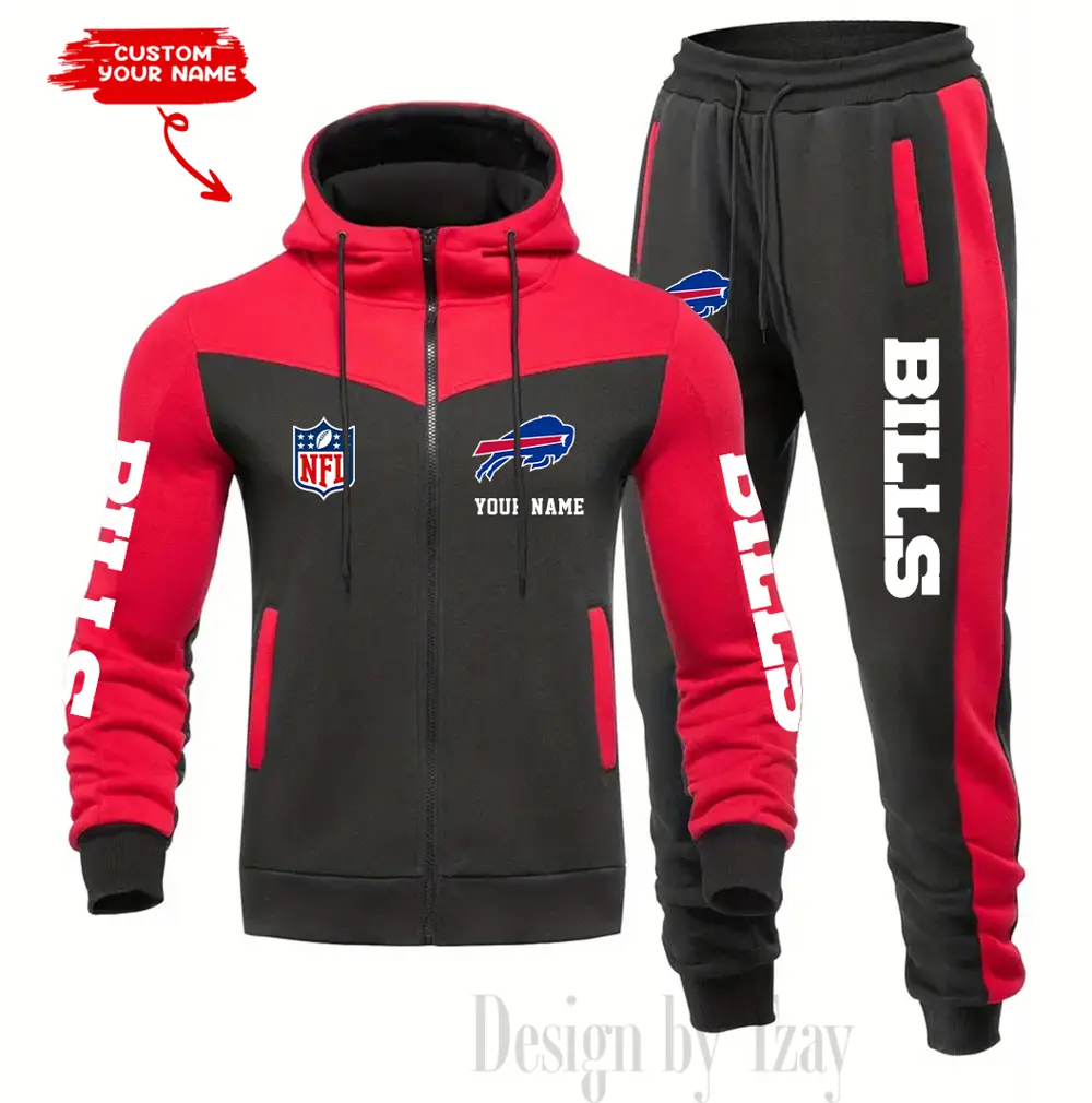 Buffalo Bills Customized Drawstring Hooded Tracksuit AMCCLG000838 - Image 2