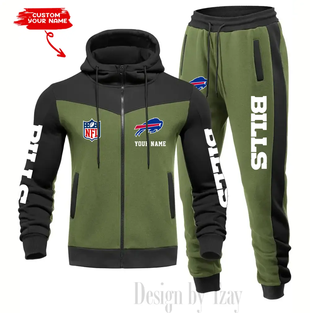 Buffalo Bills Customized Drawstring Hooded Tracksuit AMCCLG000838 - Image 3