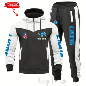 Detroit Lions Customized Drawstring Hooded Tracksuit AMCCLG000859