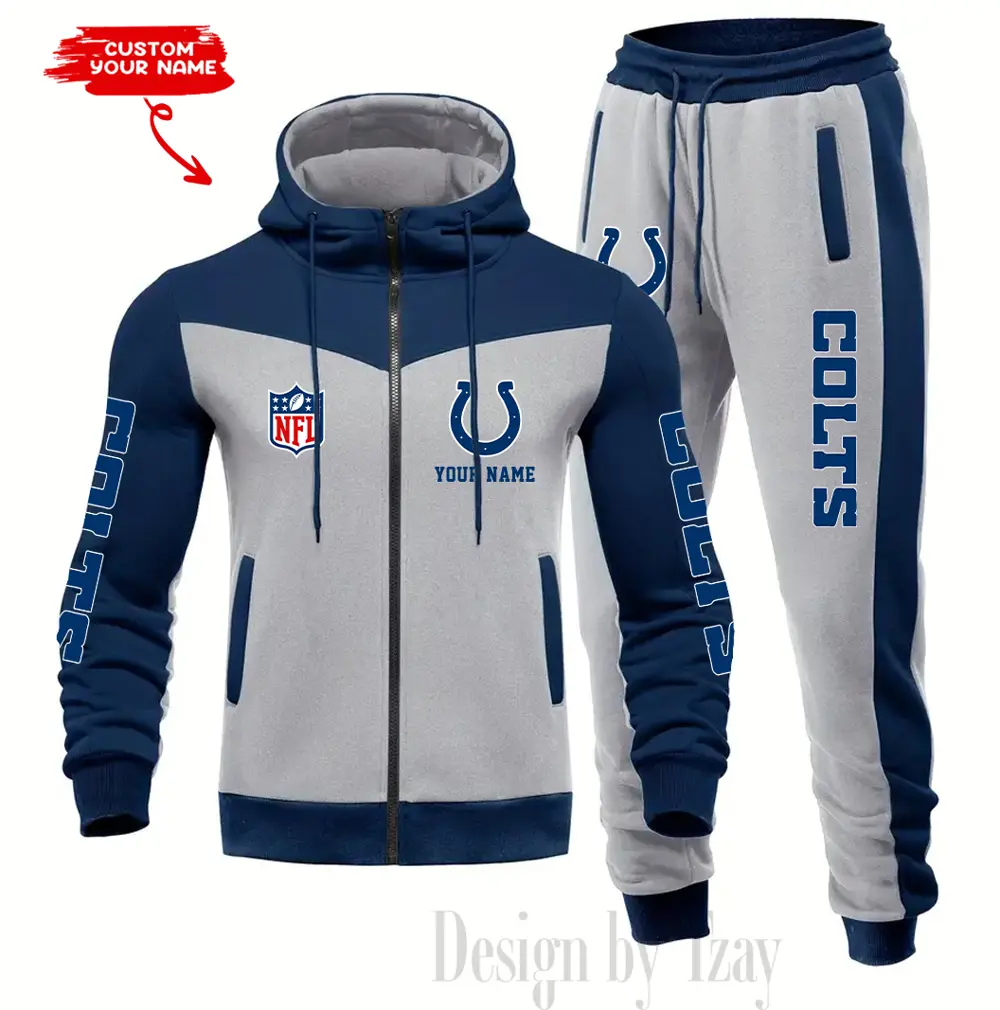 Indianapolis Colts Customized Drawstring Hooded Tracksuit AMCCLG000868