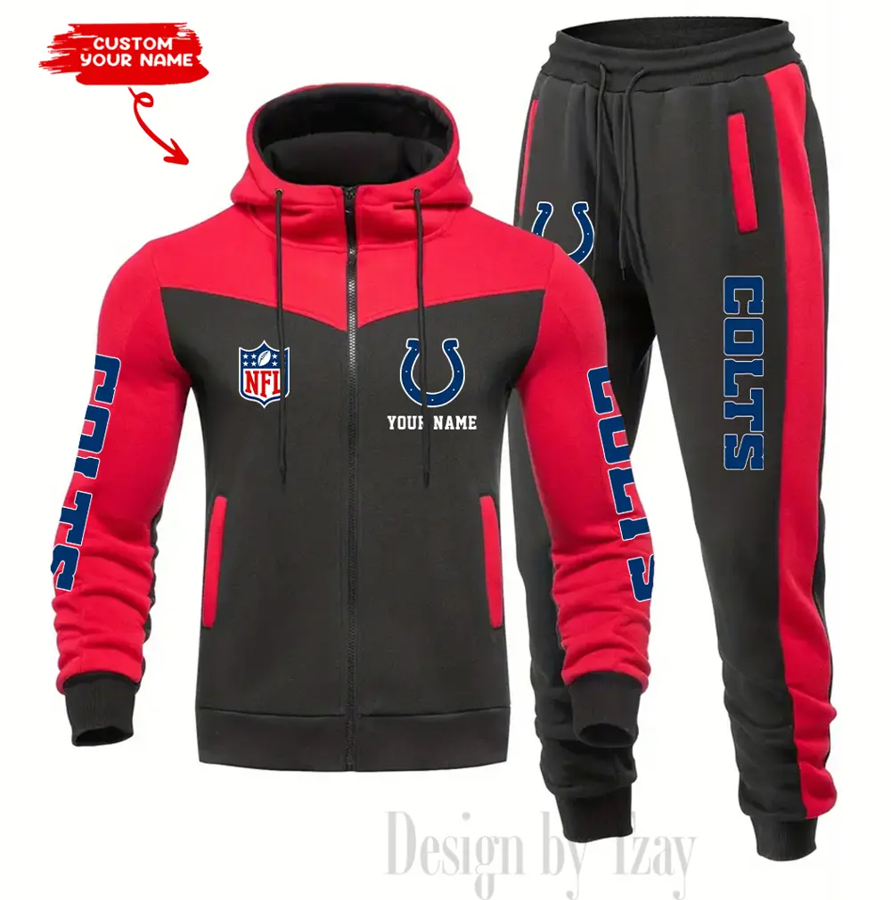 Indianapolis Colts Customized Drawstring Hooded Tracksuit AMCCLG000868 - Image 3