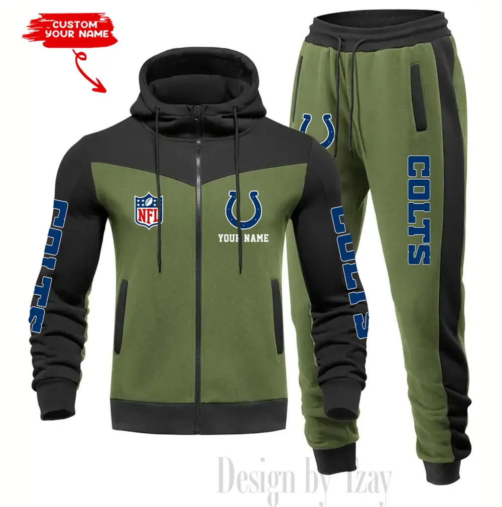 Indianapolis Colts Customized Drawstring Hooded Tracksuit AMCCLG000868 - Image 4