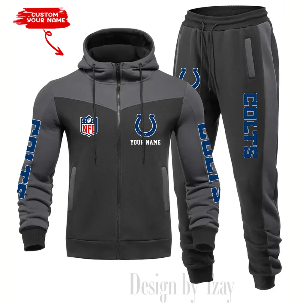Indianapolis Colts Customized Drawstring Hooded Tracksuit AMCCLG000868 - Image 5