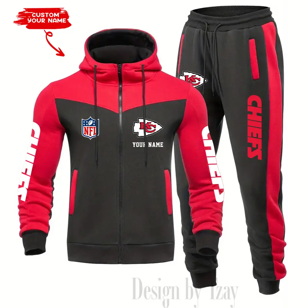 Kansas City Chiefs Customized Drawstring Hooded Tracksuit AMCCLG000874