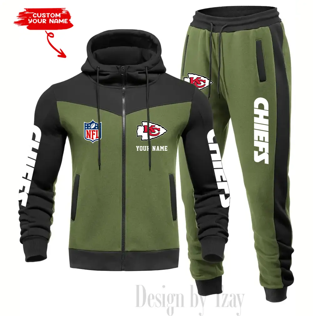 Kansas City Chiefs Customized Drawstring Hooded Tracksuit AMCCLG000874 - Image 3
